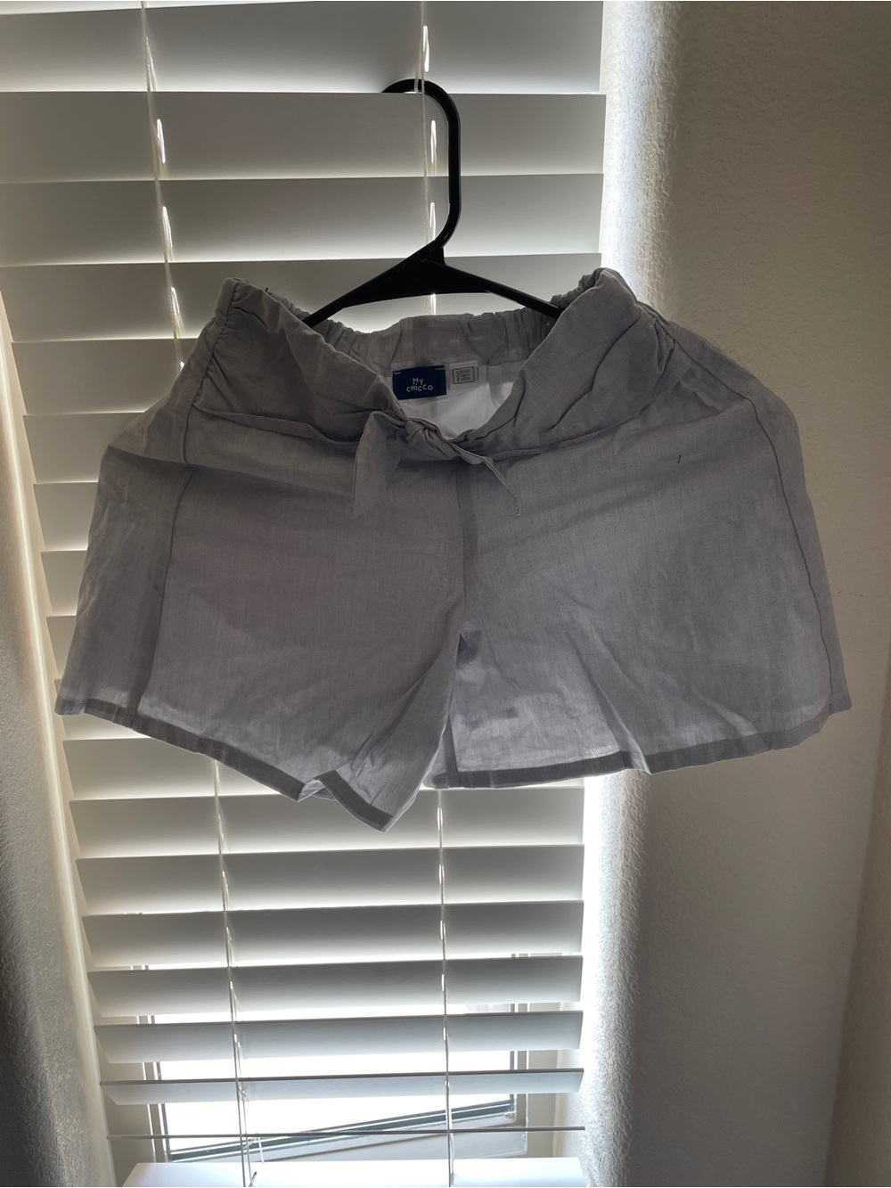 New My chicco Gray High-Waist Paperbag Shorts